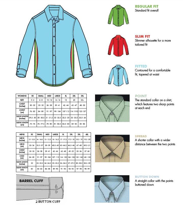 Men S Button Down Size Chart