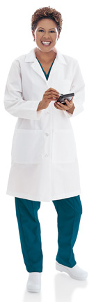Women's Landau Thigh Length Lab Coats