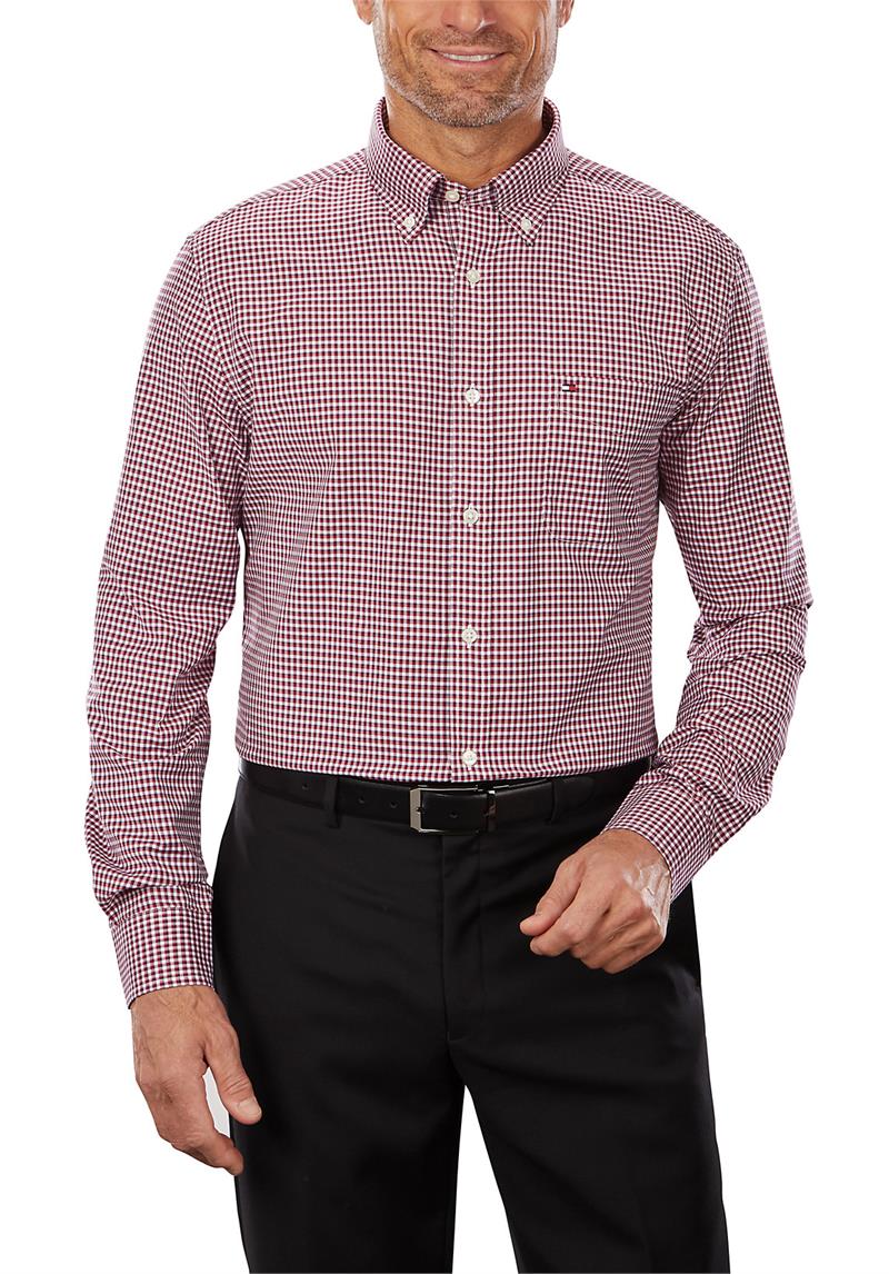Tommy Hilfiger 13H1863 Mens Cotton Gingham Dress Shirts
