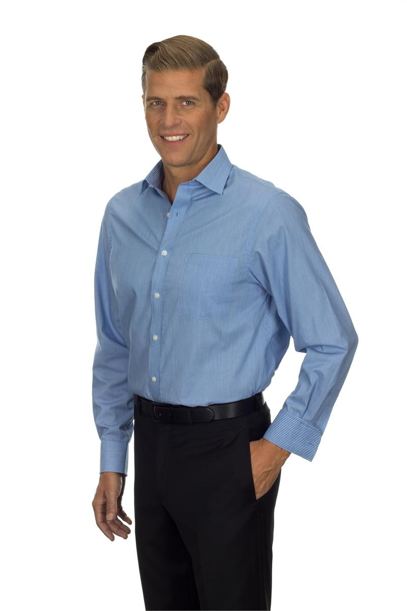 Van Heusen Dress Shirts Mens Long Sleeve Feather Stripe With Contrast Dress Shirts
