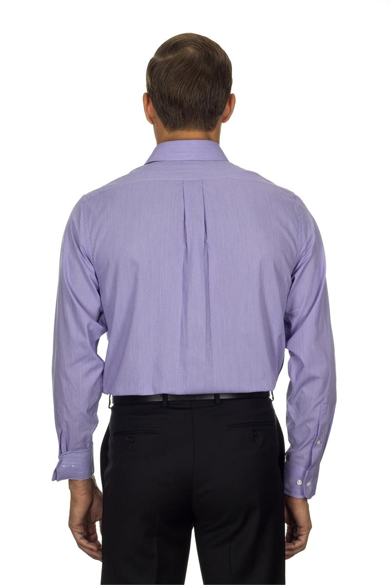 Van Heusen Dress Shirts Mens Long Sleeve Feather Stripe With Contrast