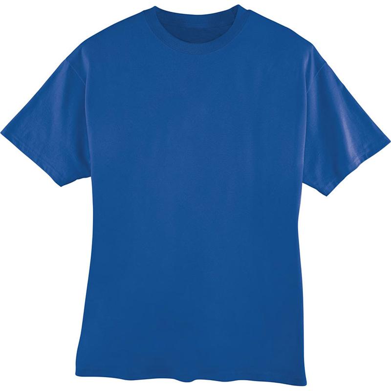 white and royal blue tshirt