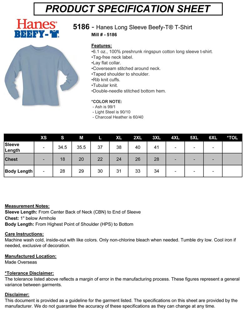 Hanes V Neck Size Chart