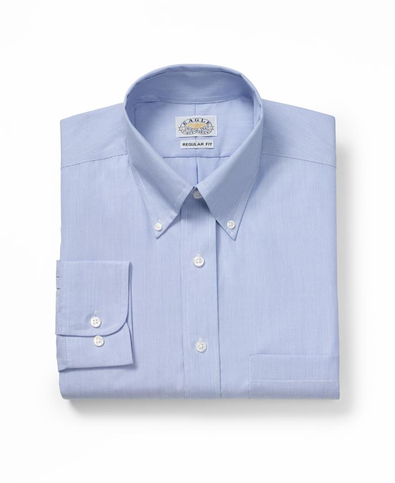 Eagle Regular Fit Non Iron Cotton Broadcloth Feather Stripe Dress