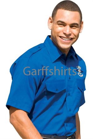 Edwards 1215 Royal Blue Edwards Safari Short Sleeve Uniform Shirts safari shirts,pilot shirts,uniform shirts,epaulets,epaulettes