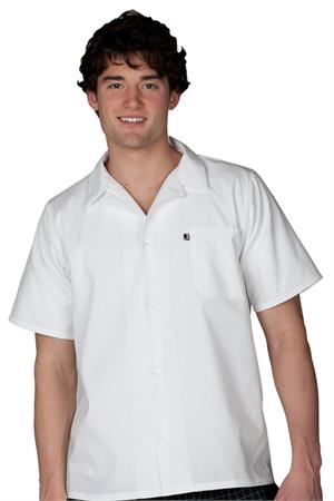 White - Edwards Short Sleeve Unisex Cook Shirts, Button Plackets - 1303 kitchen shirts,cook shirts,kitchen cook shirts,button