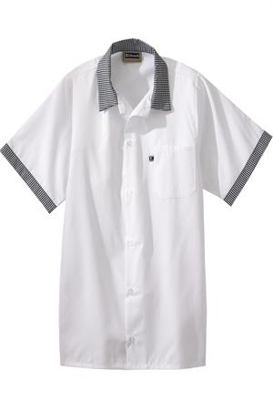 Checker Trim - Edwards Contrasting Trim Unisex Cook Shirts - 1304 contrasting,cook shirts,kitchen shirts,kitchen cook,kitchen cook shirts