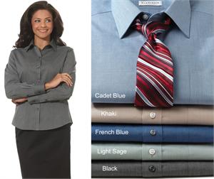 Van Heusen 13V0194 End on End Ladies/Womens L/S Point Collar Dress Shirts Van Heusen 13V0194 End on End Ladies/Womens L/S Point Collar Dress Shirts