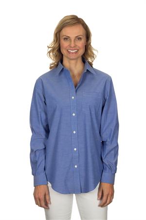 Deep Blue Van Heusen Womens Long Sleeve Pinpoint Stretch Dress Shirts Deep Blue Van Heusen Womens Long Sleeve Pinpoint Stretch Dress Shirts