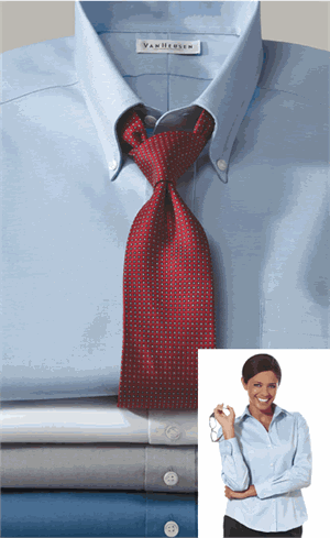 Van Heusen 13V0144 Alpha Sized WOMENS/LADIES Non-Iron Cotton Pinpoint Dress Shirts