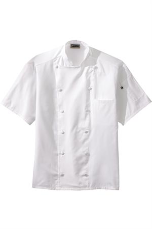 White - Edwards Mid-Weight Back Mesh Classic Unisex Chef Coat 12 Button mid weight chef coat,mesh chef coat,chef coats