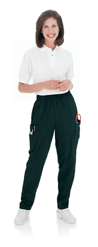 Landau Scrubs 8501 Landau Womens Cargo Elastic Waist Scrubs Pant - Black