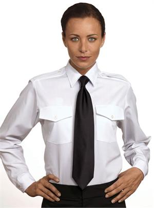 Womens-Ladies Van Heusen The Aviator LONG SLEEVE White Pilot Uniform Shirts