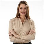 Taupe - 13CK026 Calvin Klein Womens Dress Shirts Woven Chintz Womens Tops
