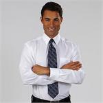 W- hite Calvin Klein Micro Herringbone Mens Dress Shirts
