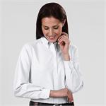 White - Van Heusen Womens Long Sleeves Button Down Collar Blended Oxford Dress Shirts
