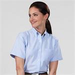 Blue Berry - Van Heusen Womens Short Sleeves Button Down Blended Oxford Dress Shirts