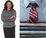 Van Heusen Ladies End on End Long Sleeve Dress Shirts