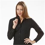 Black - Van Heusen Womens Broadcloth Long Sleeve Dress Shirts - Alpha Sized