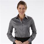 Charcoal - Van Heusen Ladies Sateen Long Sleeve Dress Shirts