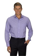 Purple Van Heusen Men Long Sleeve Feather Stripe With Contrast Dress Shirts
