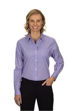 Purple Van Heusen Womens Long Sleeve Feather Stripe Contrast Dress Shirts