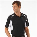 Black w White IZOD 13Z0106 Performance Polyester Textured Block Polo Shirts