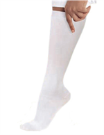14301 - WHITE Landau Knee High DIAMOND Compression Socks - 1 PR