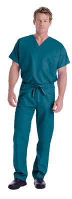 7502 Caribbean Blue Landau Unisex Scrub Tops