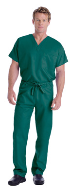 7502 Hunter Green Landau Unisex Scrub Tops