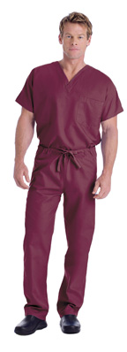 7502 Wine Landau Unisex Scrub Tops
