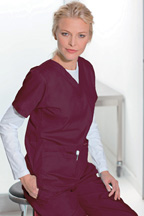 8219 WINE Landau V-Neck Tunic Solids