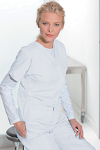 8219 WHITE Landau V-Neck Tunic Solids