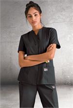 Landau Scrub Zone 70223 ScrubZone 70223 Snap Front Tunic - Black