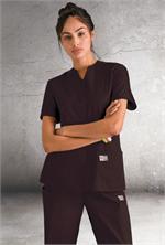 Landau Scrub Zone 70223 ScrubZone 70223 Snap Front Tunic - Brown