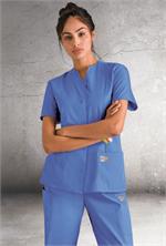 Landau Scrub Zone 70223 ScrubZone 70223 Snap Front Tunic - Ceil Blue
