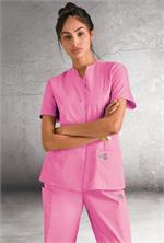 Landau Scrub Zone 70223 ScrubZone 70223 Snap Front Tunic - Pink