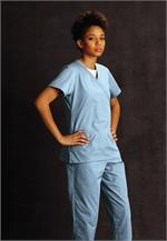 Landau Scrub Zone 70224 ScrubZone 70224 Faux Wrap Tunic - Azure
