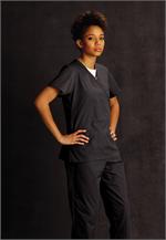 Landau Scrub Zone 70224 ScrubZone 70224 Faux Wrap Tunic - Black