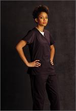 Landau Scrub Zone 70224 ScrubZone 70224 Faux Wrap Tunic - Brown