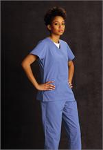 Landau Scrub Zone 70224 ScrubZone 70224 Faux Wrap Tunic - Ceil Blue