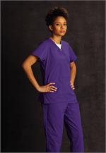 Landau Scrub Zone 70224 ScrubZone 70224 Faux Wrap Tunic - Grape