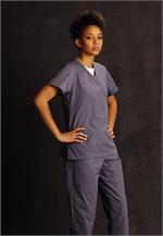 Landau Scrub Zone 70224 ScrubZone 70224 Faux Wrap Tunic - Grey