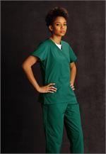 Landau Scrub Zone 70224 ScrubZone 70224 Faux Wrap Tunic - Hunter Green