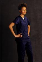 Landau Scrub Zone 70224 ScrubZone 70224 Faux Wrap Tunic - Navy Blue
