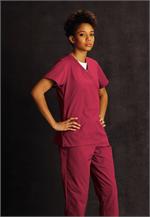 Landau Scrub Zone 70224 ScrubZone 70224 Faux Wrap Tunic - Red