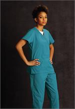 Landau Scrub Zone 70224 ScrubZone 70224 Faux Wrap Tunic - Teal