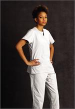 Landau Scrub Zone 70224 ScrubZone 70224 Faux Wrap Tunic - White