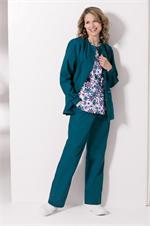 7525 Carribean Blue Landau Crew Neck Warm Up Jacket