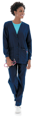 7535 Navy Landau Cardigan Warm-Up